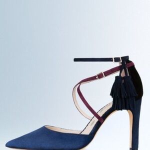 Boden Amelia Blue/Purple Suede Leather Strappy Heel SZ 37.5